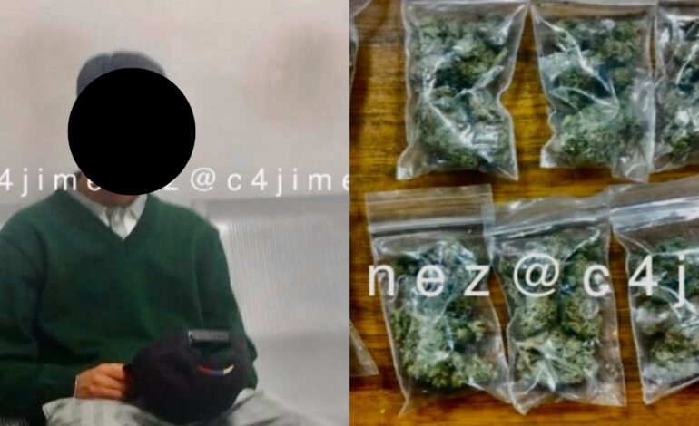 Cae estudiante de secundaria que vendia marihuana en la Alvaro Obregon