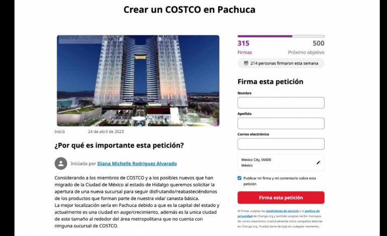 Pachuca quiere su Costco y habitantes hacen petición en Change.org