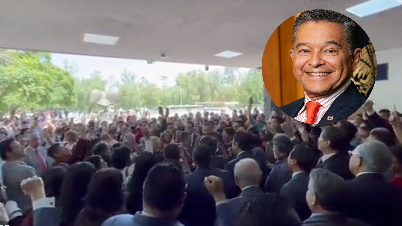 Al grito de “Rector, rector” comunidad de la Facultad de Derecho expresa apoyo a Raúl Contreras