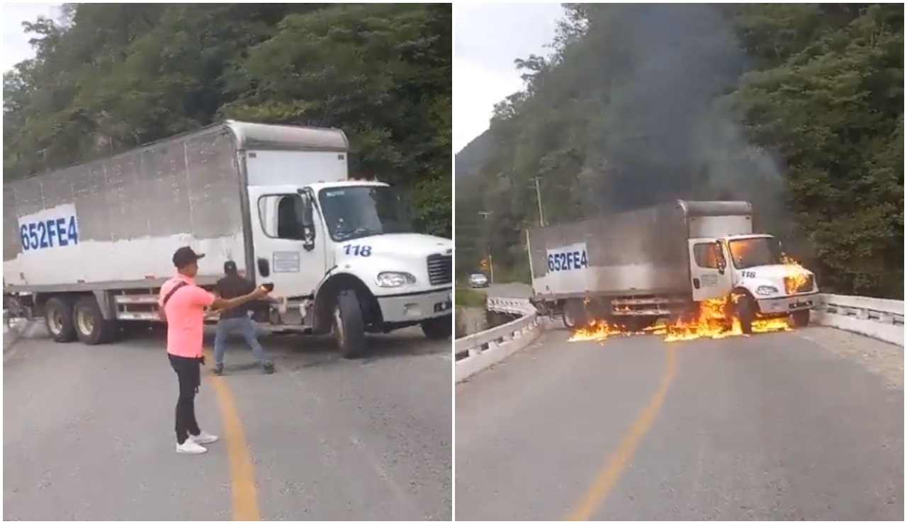 Incendian tráiler para exigir liberación de la maestra Berni, desaparecida en Chiapas