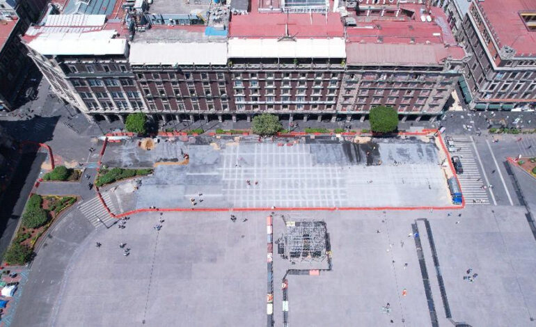 Trabajos de confimamiento en el Zócalo peatonal estarán listos en mayo: Martí Batres