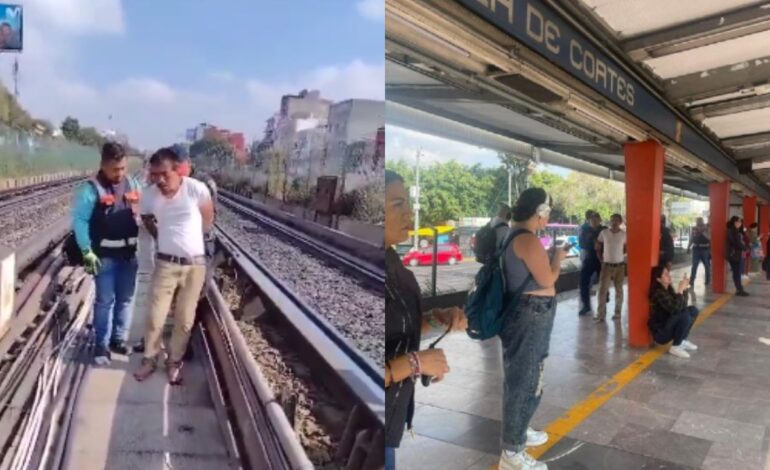 Detienen a hombre que bajo a las vias del Metro de la Linea 2