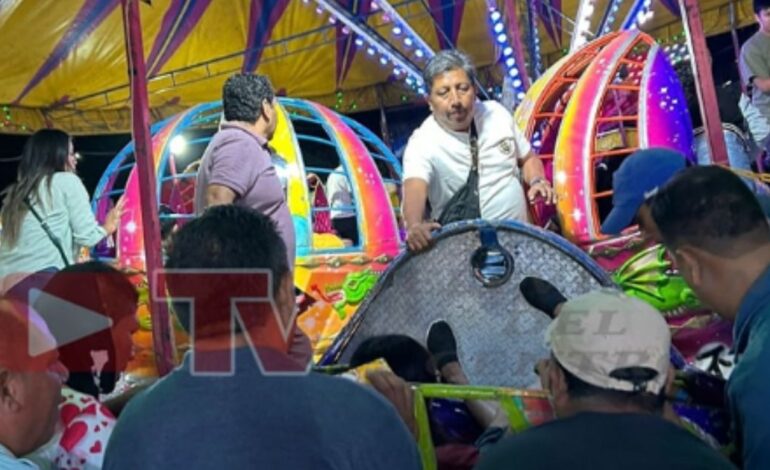 Juego mecanico falla y deja dos heridos en Cordoba Veracruz