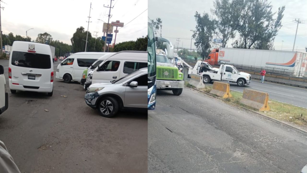 Suman 5 horas de bloqueo de transportistas sobre la México-Querétaro