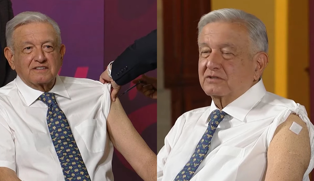Se vacuna AMLO contra influenza y COVID-19