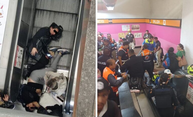 falla en escaleras electricas del metro polanco deja al menos 10 lesionados