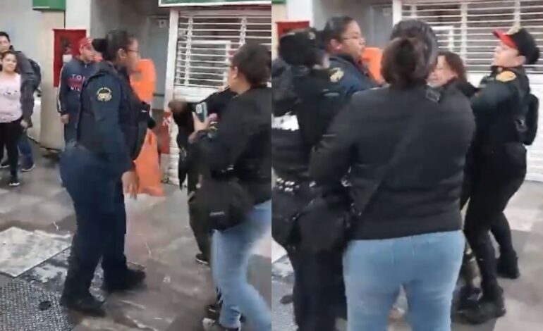 Policías y vendedores ambulantes se pelean a golpes en metro Chabacano