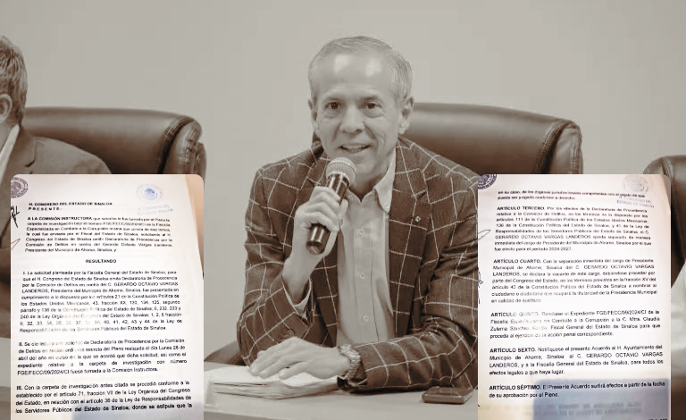 El Congreso de Sinaloa aplica madruguete a alcalde Ahome, Gerardo Vargas