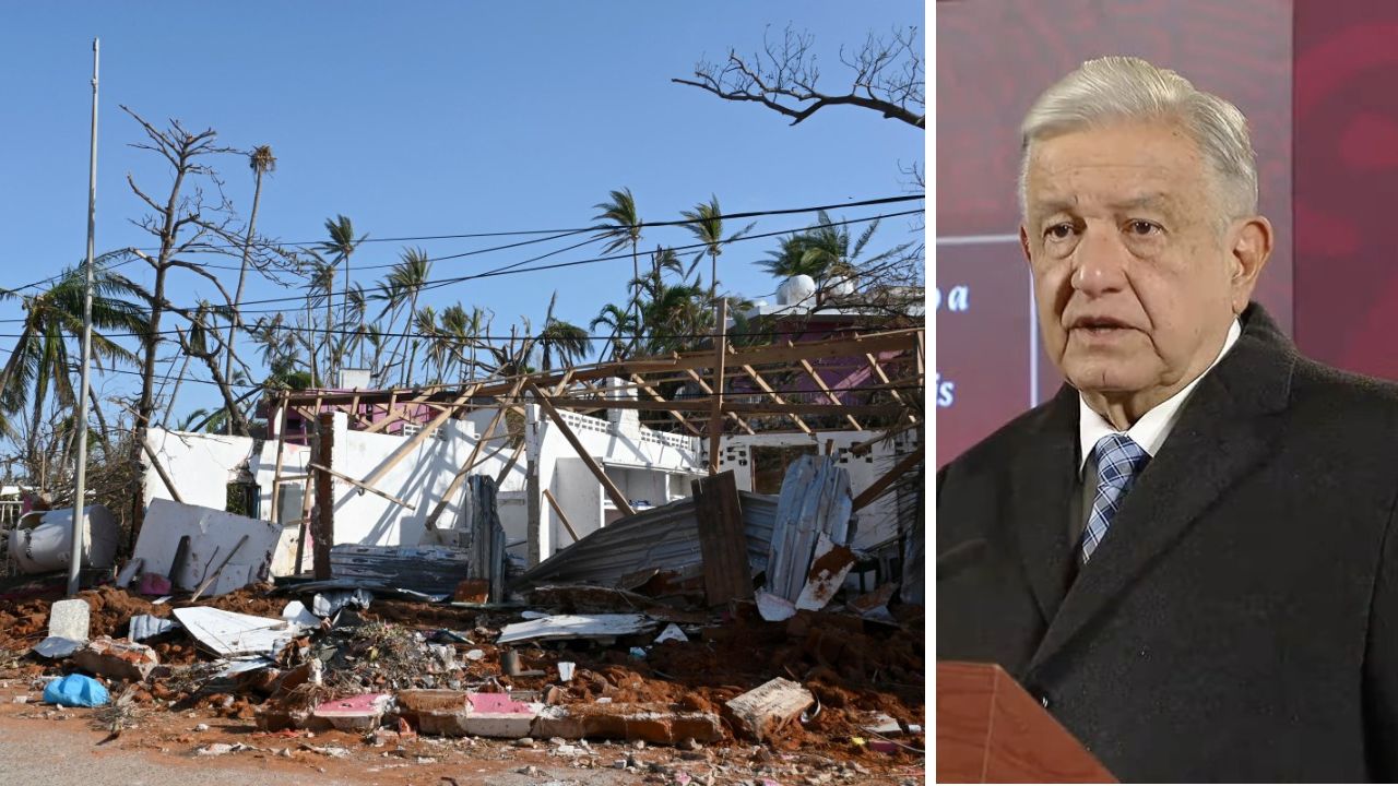 AMLO anuncia plan de apoyo a damnificados por huracán Otis