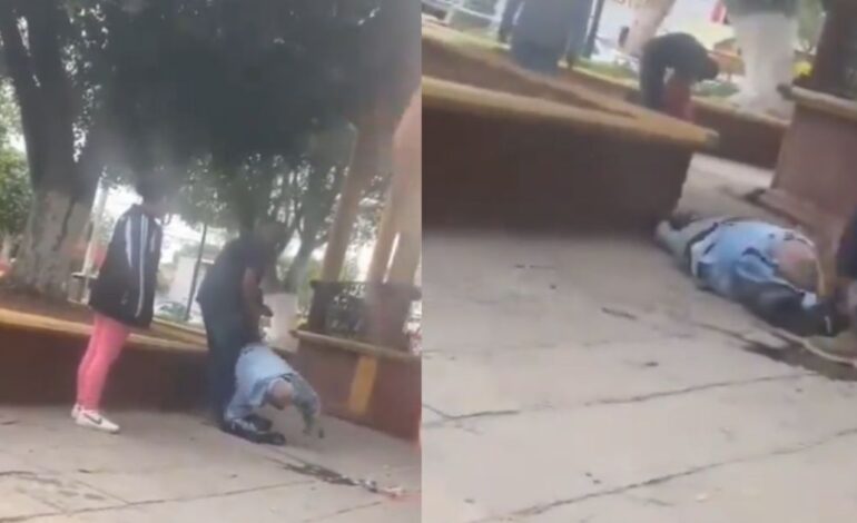 Video Sujeto golpea brutalmente a abuelito en parque de Queretaro