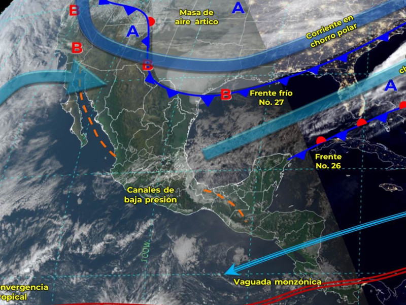 El frente frío 27 provocará ambiente gélido con temperaturas