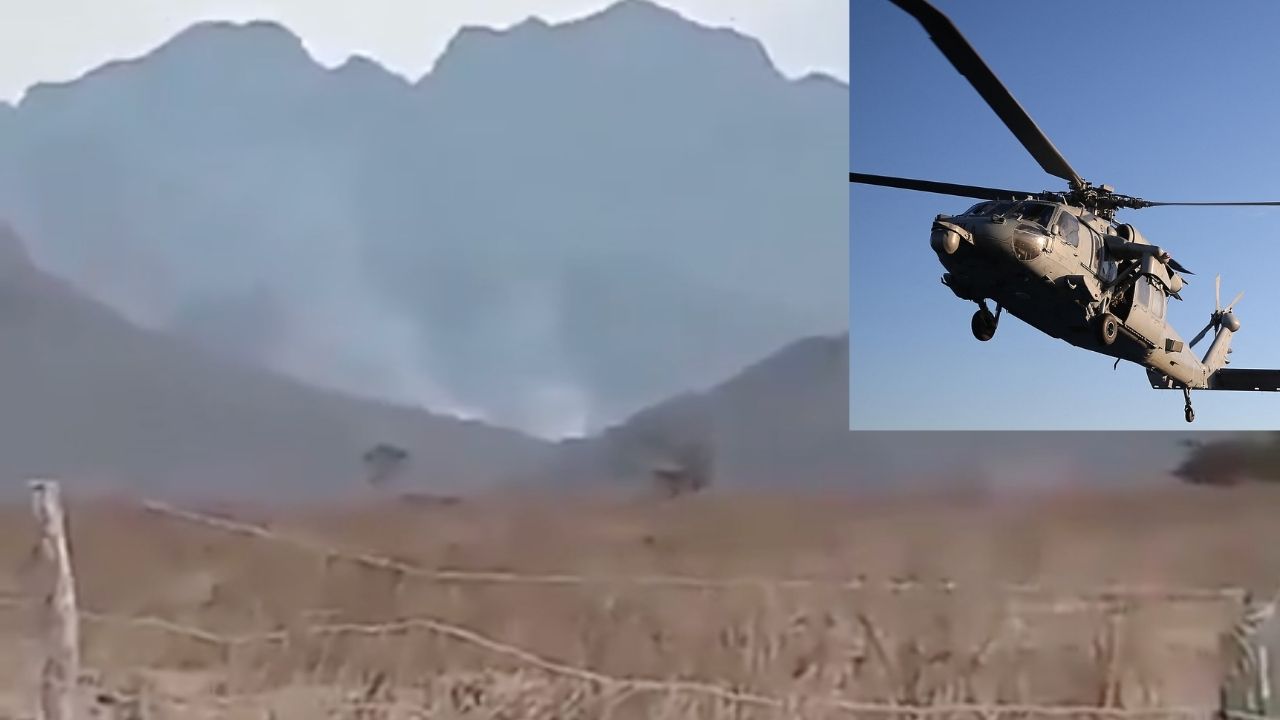 Helicóptero de Semar aterriza de emergencia tras golpear cableado de la CFE en Sinaloa