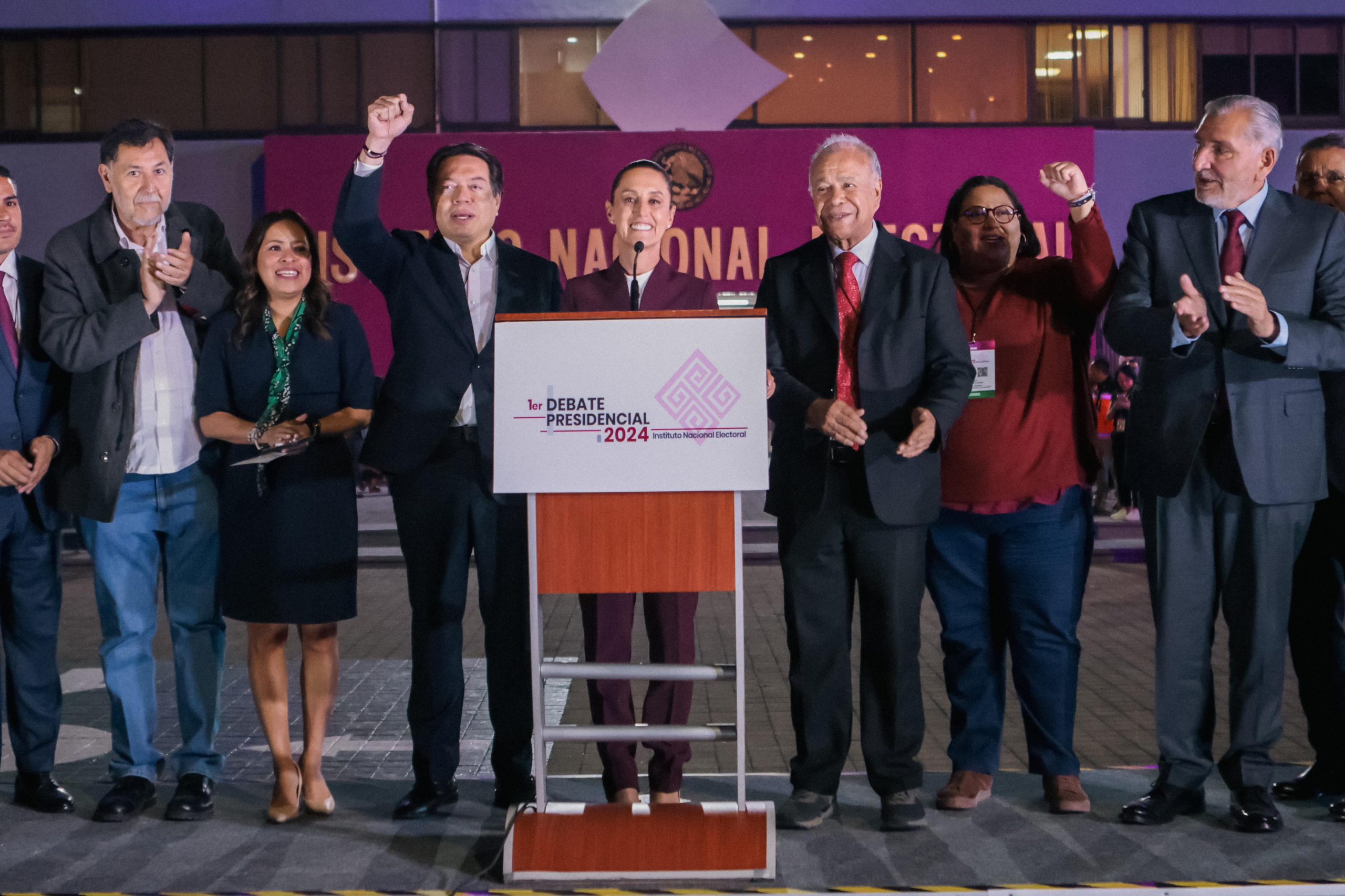 Claudia Sheinbaum se declara ganadora del primer debate del INE