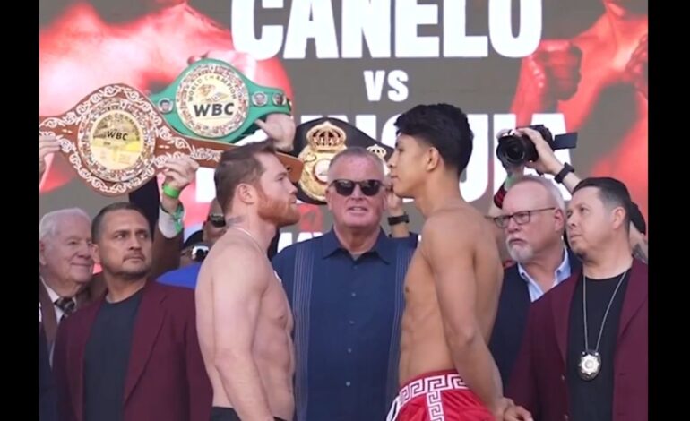 ‘Canelo’ Álvarez y Jaime Munguía se someten a la báscula previo a su pelea