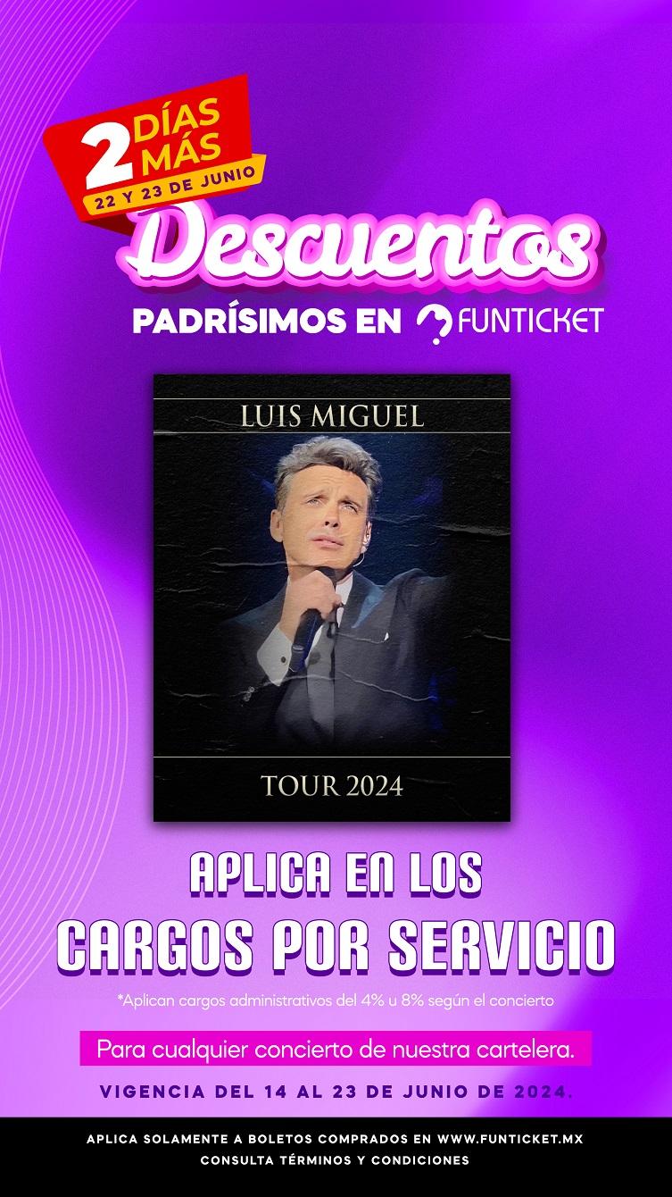 FUNTICKET da 2 días más de la “Padrísima Promoción” de descuentos para cualquier concierto de su cartelera