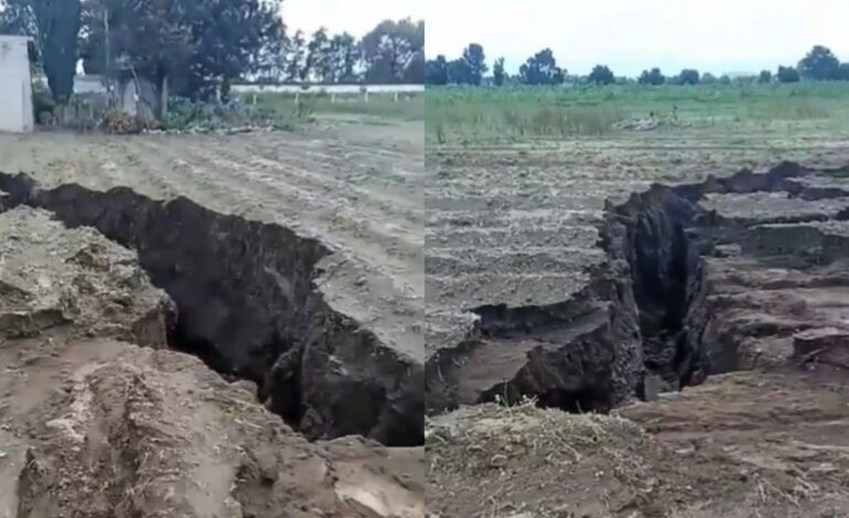 Aparecen grietas de hasta 50 metros de profundidad en campos de Atenco