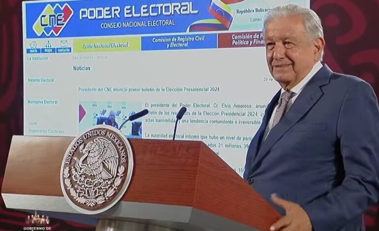 “Vamos a esperar a que terminen de contar los votos”, dice AMLO sobre elección en Venezuela