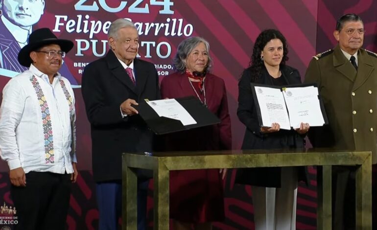 Reformas constitucionales de GN y de pueblos indígenas es firmada por AMLO