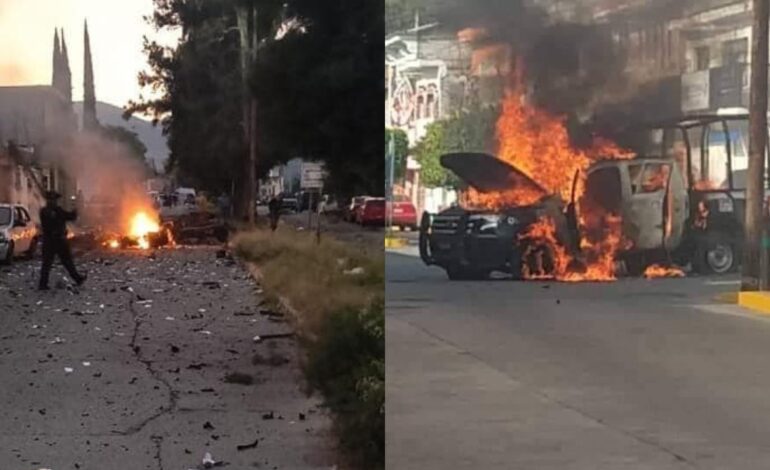 Explotan coches bomba en Acámbaro y Jurécuaro; hay 3 policías heridos