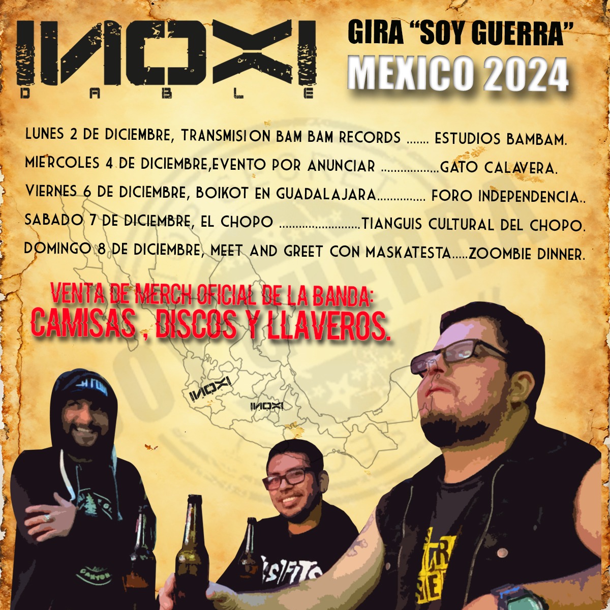 La banda de punk rock inoxidable de Costa Rica regresa a México en su gira 2024