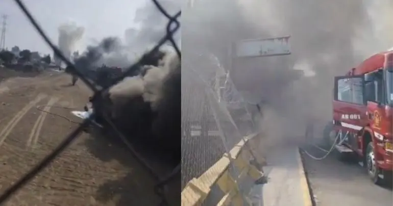 se registra incendio en respiradero del rio de los remedios en los limites de gam y ecatepec