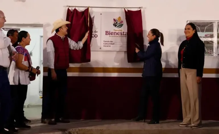 Sheinbaum y Montiel visitan tienda de Bienestar en Durango