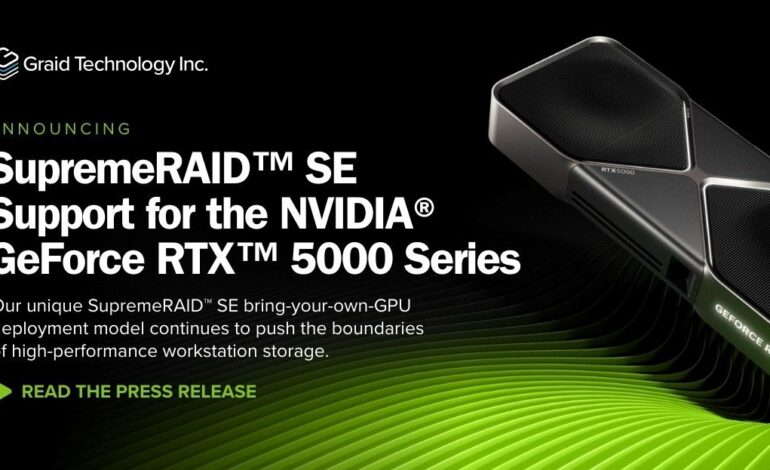 Graid Technology anuncia la compatibilidad de SupremeRAID SE con la serie NVIDIA GeForce RTX 5000