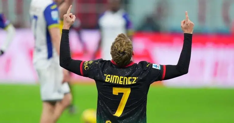 santiago gimenez gol ac milan