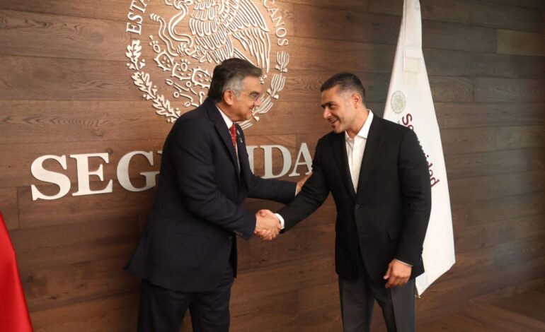 Presenta gobernador avances de seguridad en Tamaulipas a García Harfuch