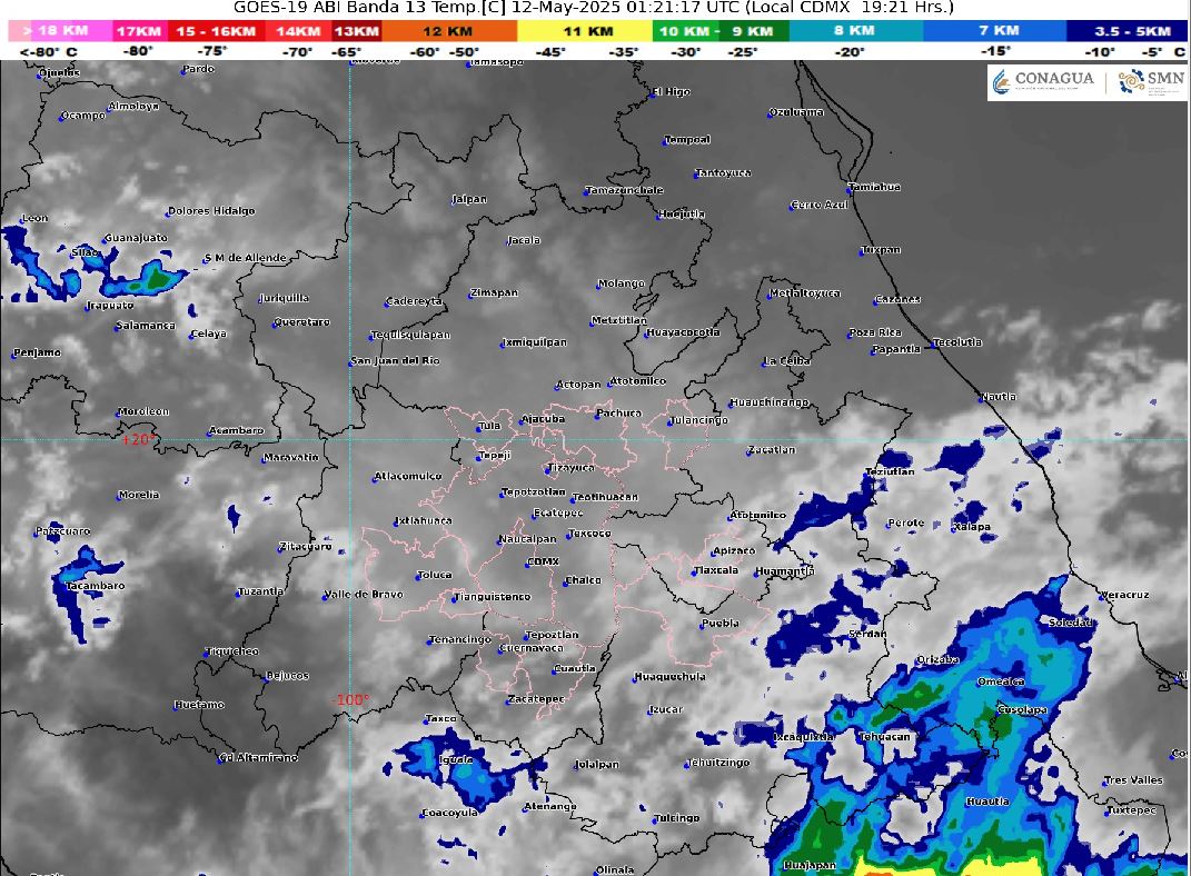 SE PREVÉN LLUVIAS AISLADAS EN LA CIUDAD DE MÉXICO Y CHUBASCOS EN EL ESTADO DE MÉXICO