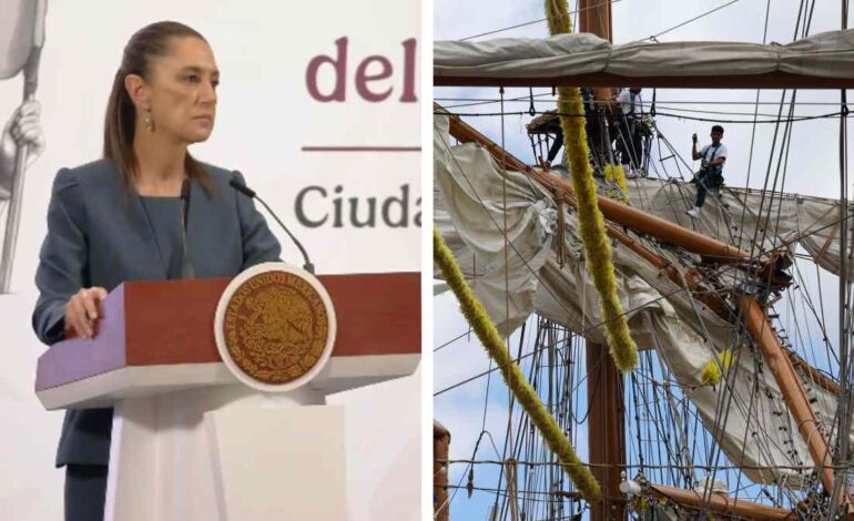 Sheinbaum: autoridades investigan choque del buque Cuauhtémoc