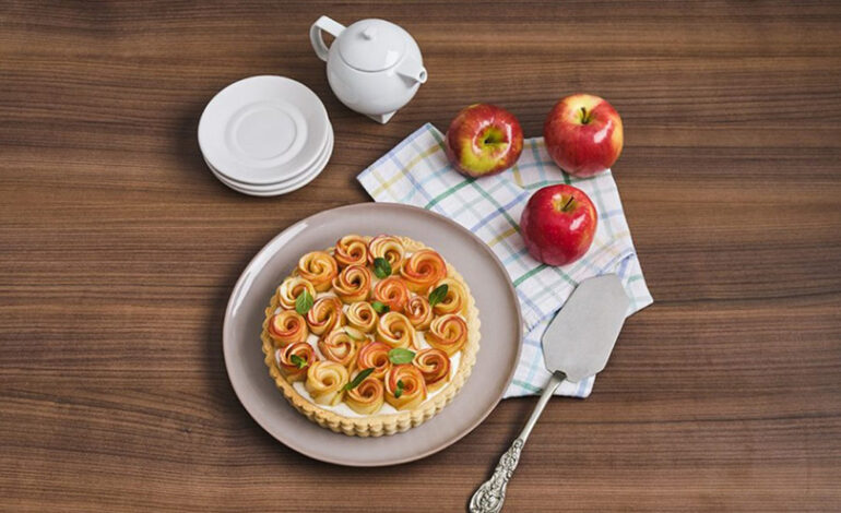 tarta de rosas de manzana