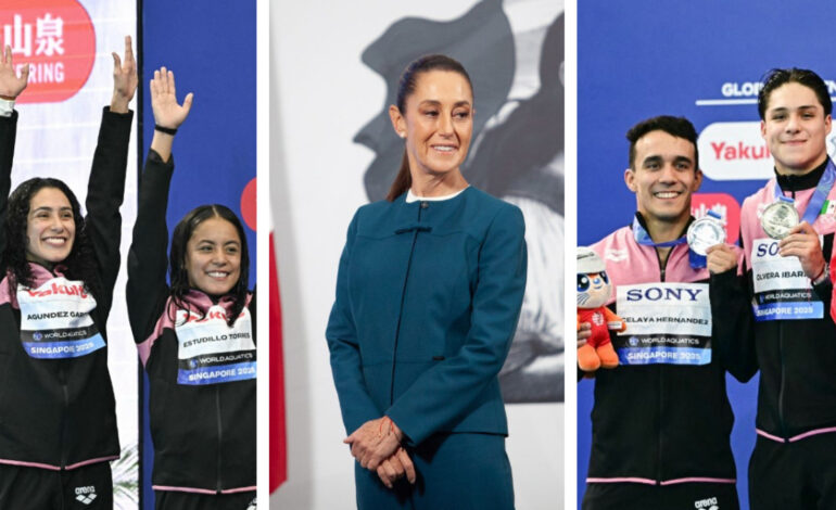 Claudia Sheinbaum reconoce a medallistas mexicanos en el Mundial de Clavados 2025