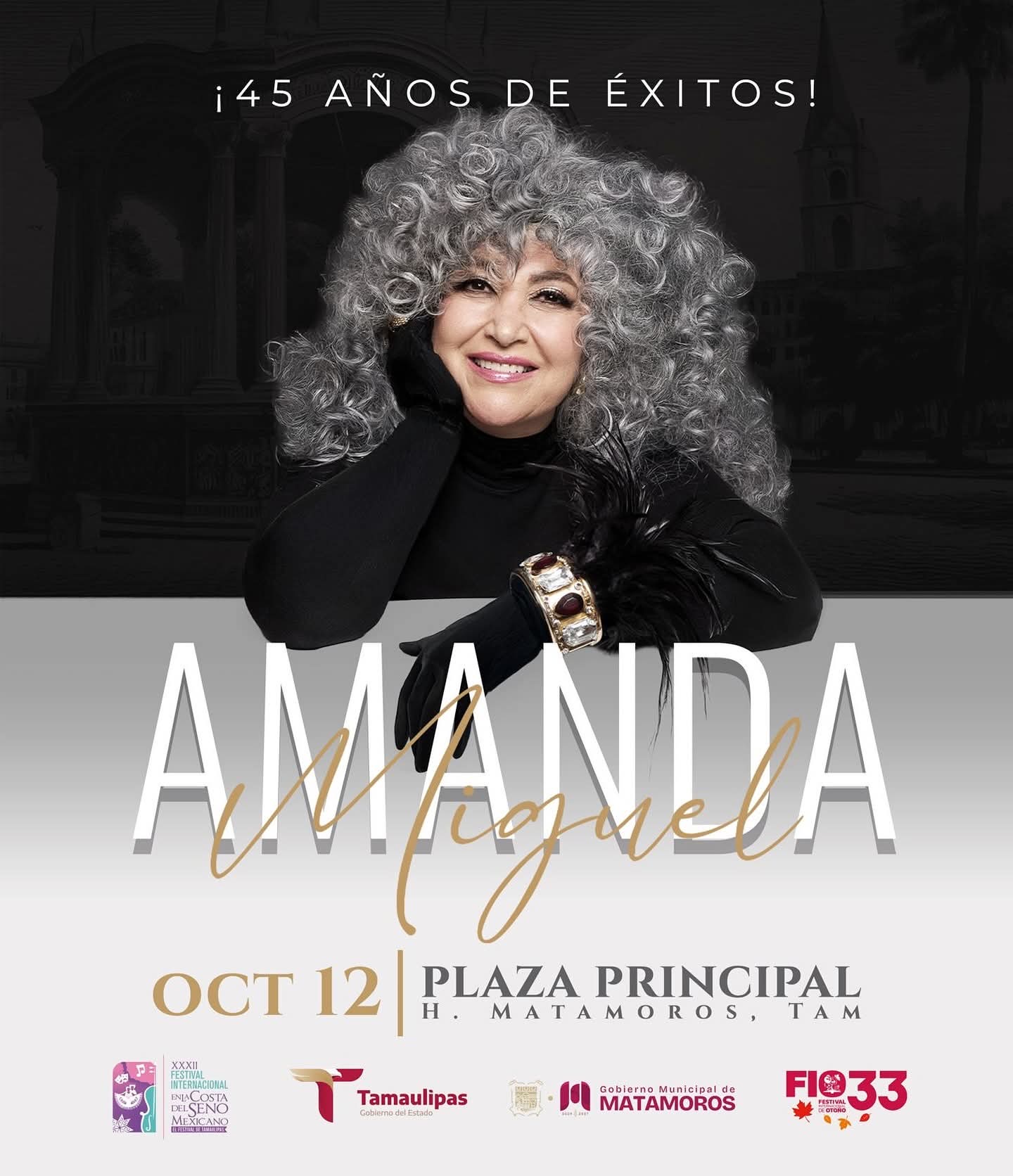 Gobierno de Beto Granados invita a los matamorenses a disfrutar de la presentación de Amanda Miguel en la Plaza Principal