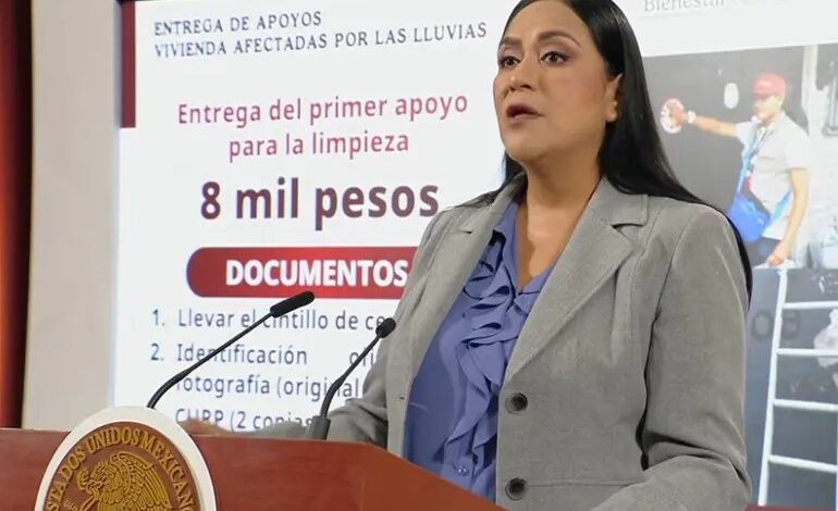 Bienestar entregará 8 mil pesos a afectados por lluvias en CDMX y Edomex; hoy inicia dispersión