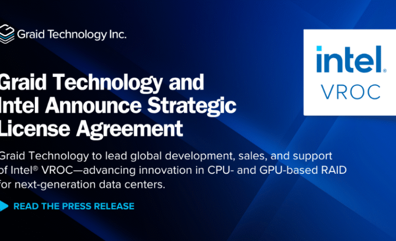 Graid Technology firma un acuerdo estratégico de licencia con Intel para impulsar la innovación en RAID