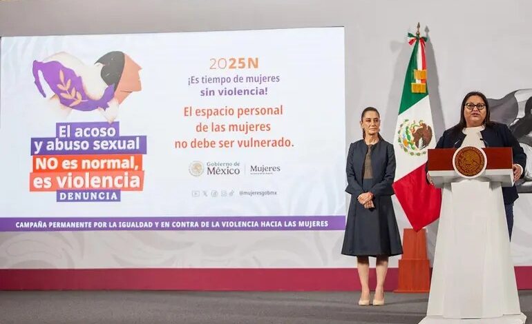 Buscan tipificar el acoso como delito grave; gobierno presenta ‘Plan Integral para la Mujer’