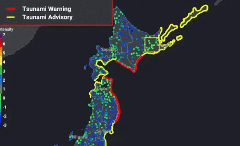 Japón emite alerta de tsunami tras terremoto de magnitud 7,6 en el Pacífico