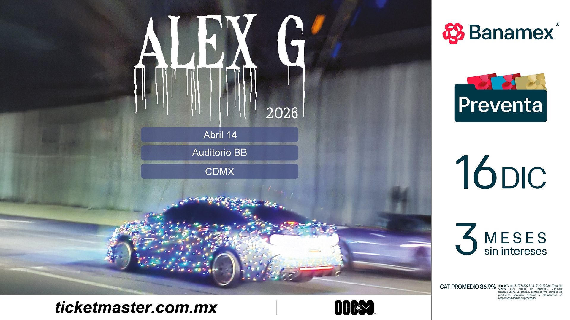 ALEX G ANUNCIA NUEVAS FECHAS DE GIRA 2026