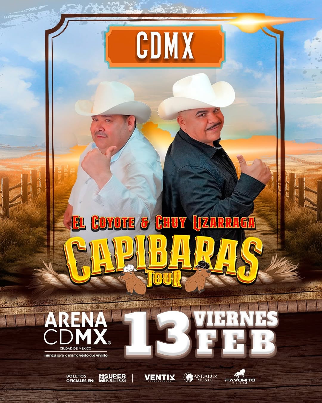 CHUY LIZARRAGA EL COYOTE ARENA CDMX FEB 2026 CARTEL 1