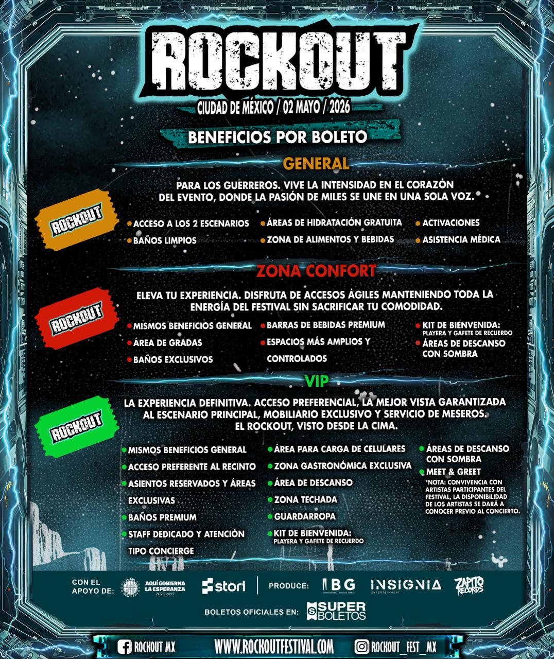 FESTIVAL ROCKOUT CDMX ENERO 2026 BOLETOS BENEFICIOS