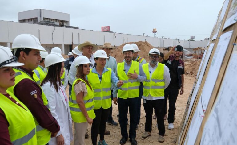 Mara Lezama supervisa avances del nuevo Hospital General del ISSSTE en Chetumal