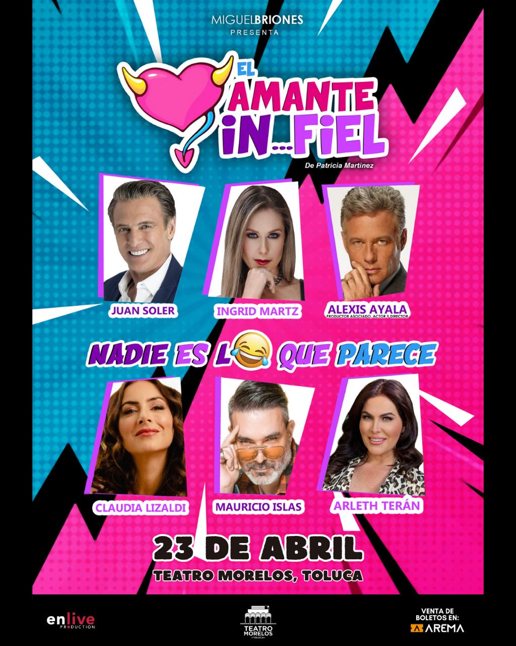 AMANTE INFIEL OBRA TOLUCA ABRIL 2026 CARTEL 1