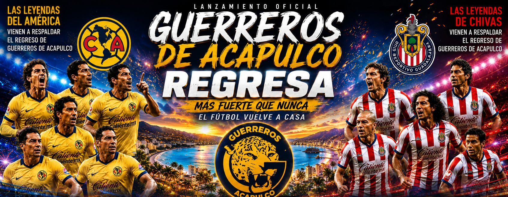 Leyendas de América y Chivas encenderán el renacer de Guerreros de Acapulco