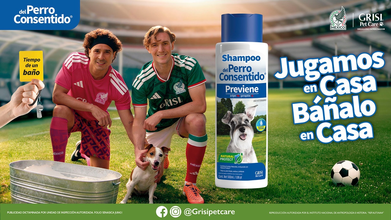 «Jugamos en casa, báñalo en casa», la campaña Del Perro Consentido que conecta la pasión futbolera con el bienestar de las mascotas