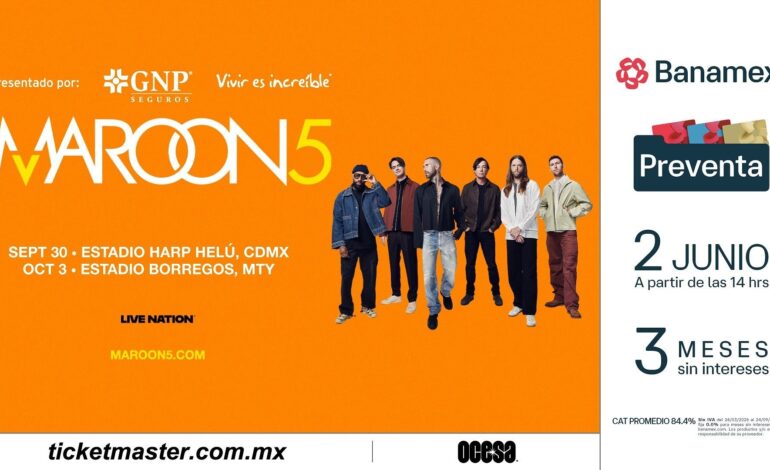 ¡Maroon 5 anuncia fechas en México este otoño!