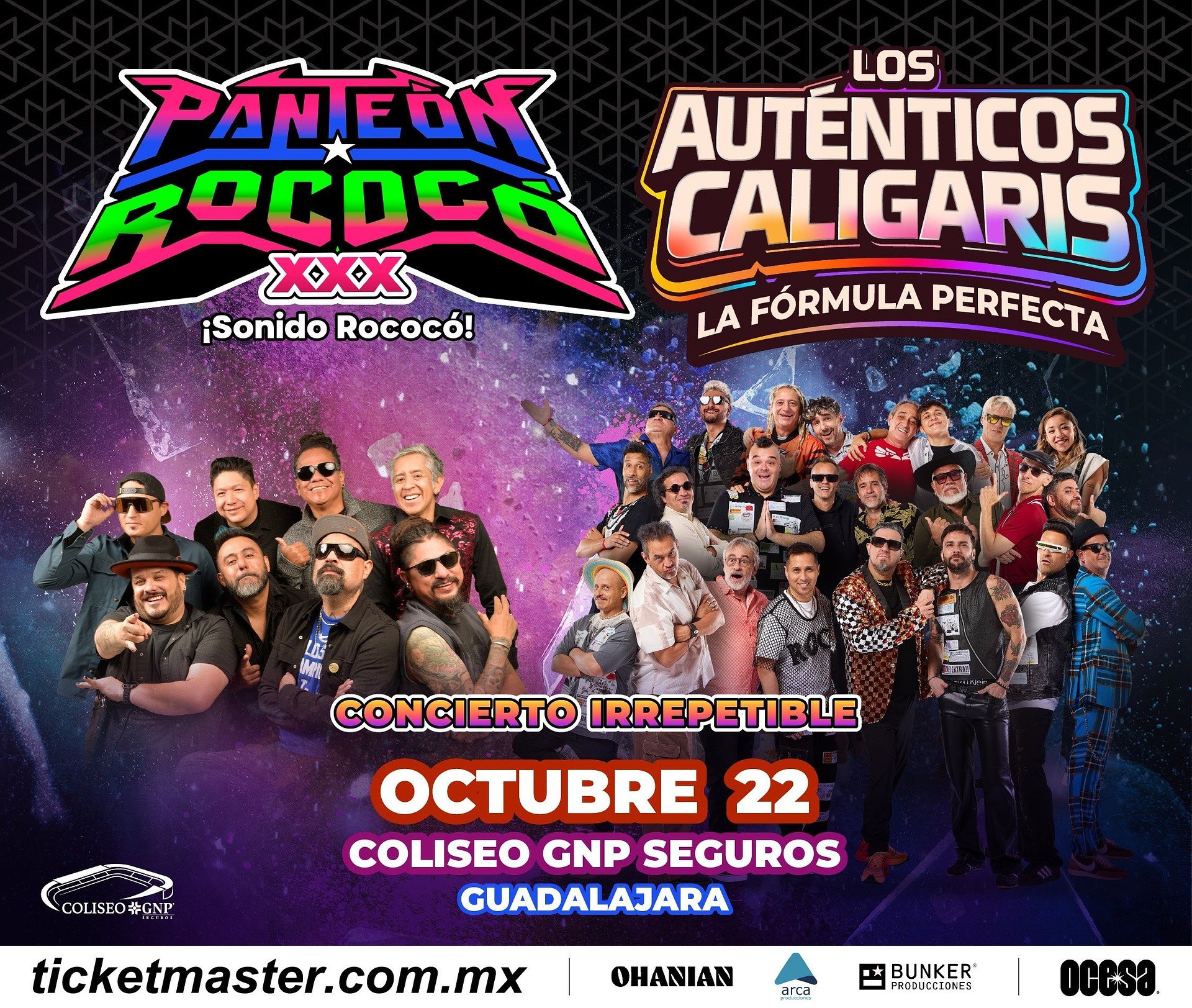 Un encuentro sin precedentes llegará a Guadalajara, Panteón Rococó y Los Auténticos Caligaris, celebrarán a la música