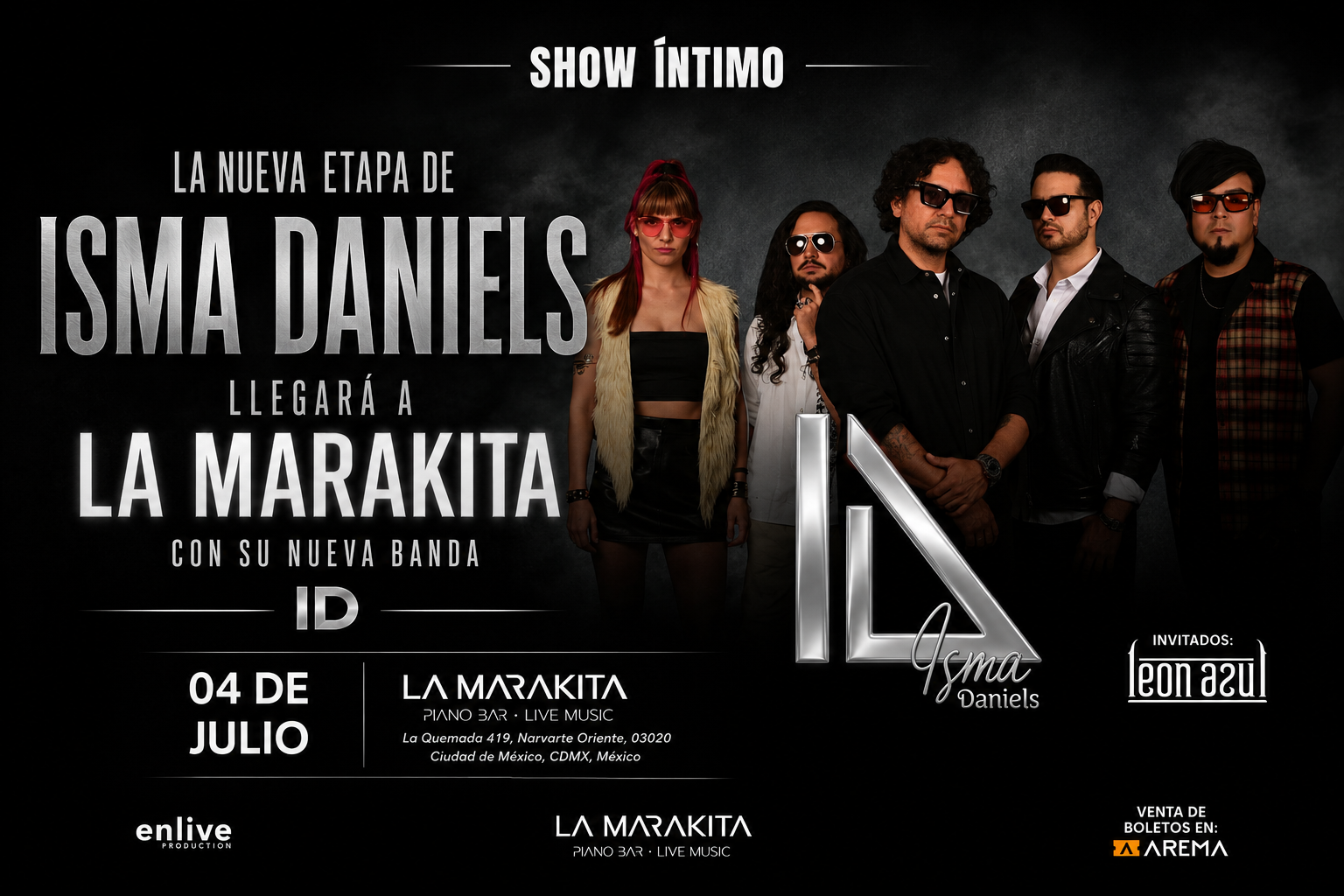 La nueva etapa de Isma Daniels llegará a La Marakita con su nueva banda ID
