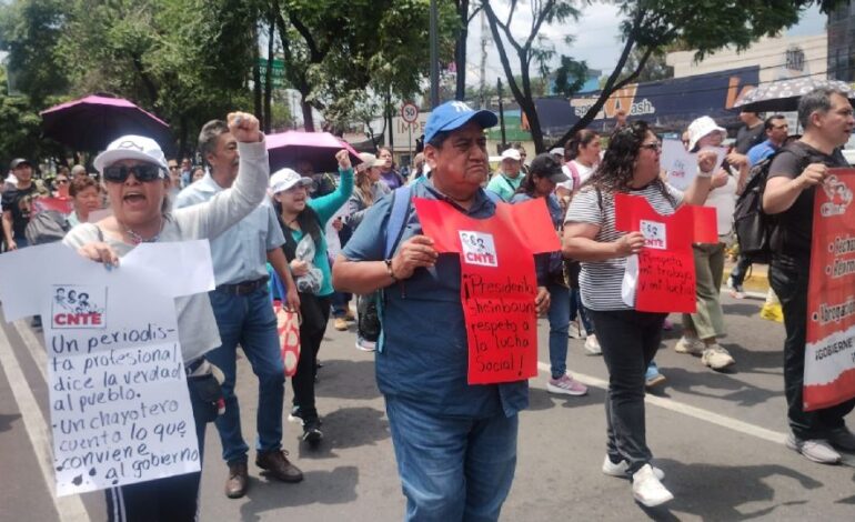 CNTE se moviliza al sur de la CDMX previo al segundo partido del Mundial en el Estadio Azteca