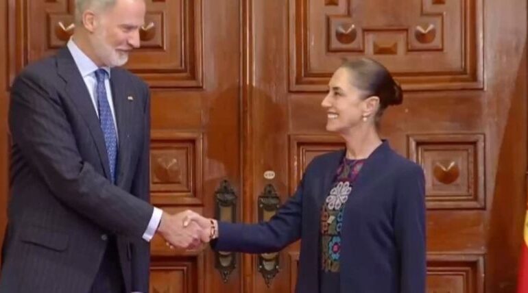 Se reúnen Claudia Sheinbaum y el Rey Felipe VI en Palacio Nacional